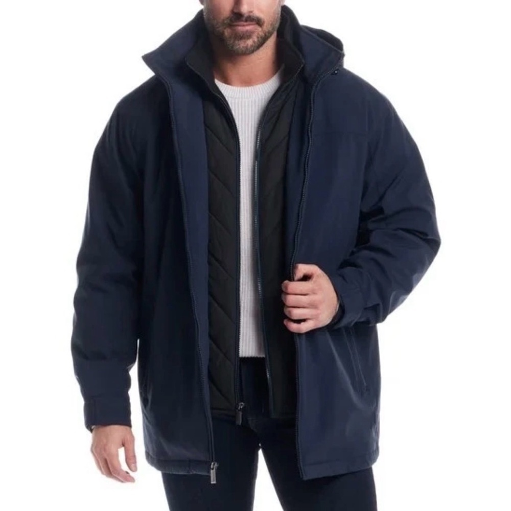 Weatherproof Stretch Tech Hooded Jacket Blue Wind… - image 3